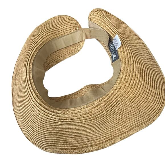 San Diego Hat Co. Paper Straw Sun Visor Hat One Size Wide Brim Adjustable - Picture 7 of 10